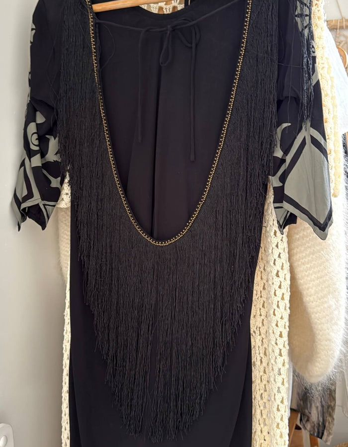 SPELL & THE GYPSY COLLECTIVE // Wild Horses Fringe Dress // Black // Size 8