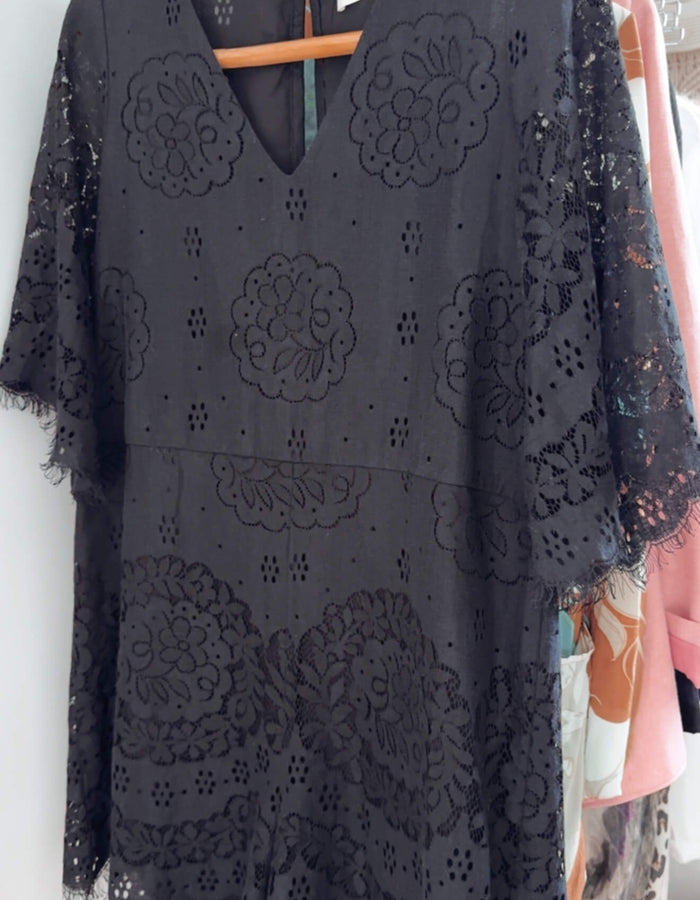 RUBY // Lace Romper // Black // Size 10