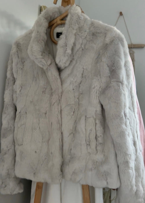 PAGANI // FAUX FUR JACKET // SILVER FOX // XS (would fit large 8)