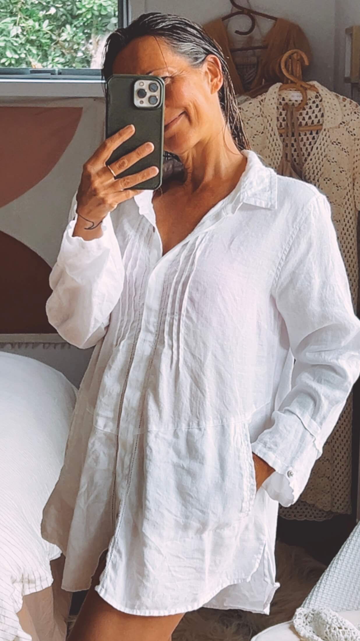 White Linen Shirt // S/M