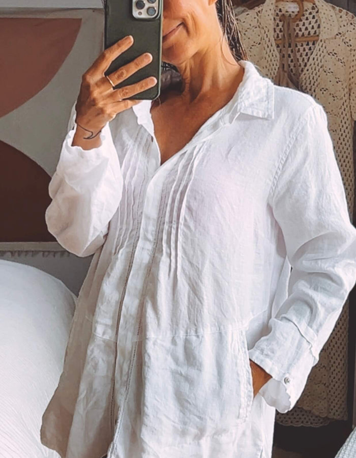 White Linen Shirt // S/M