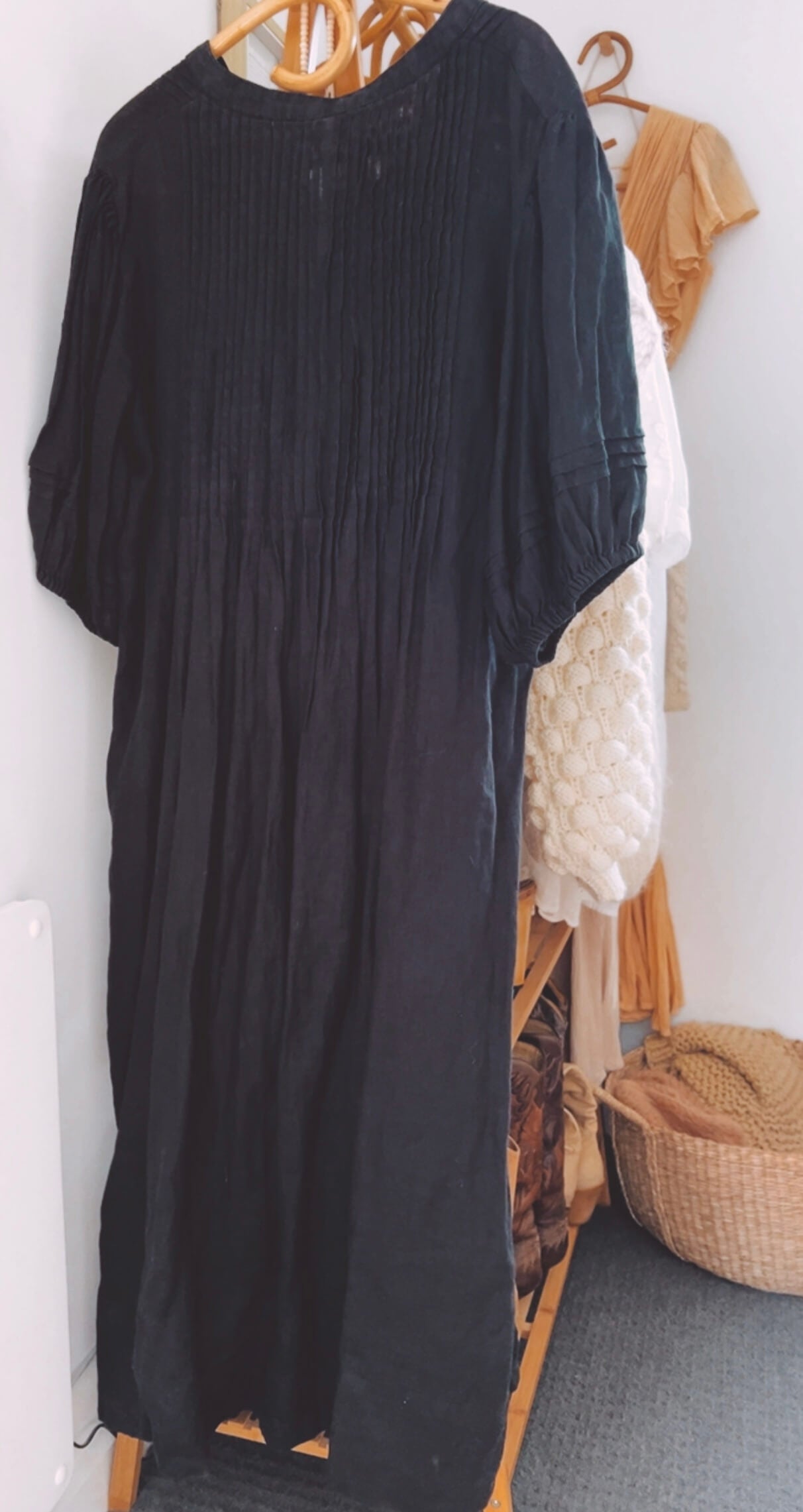 Fabrik Black Linen Maxi Dress // XL