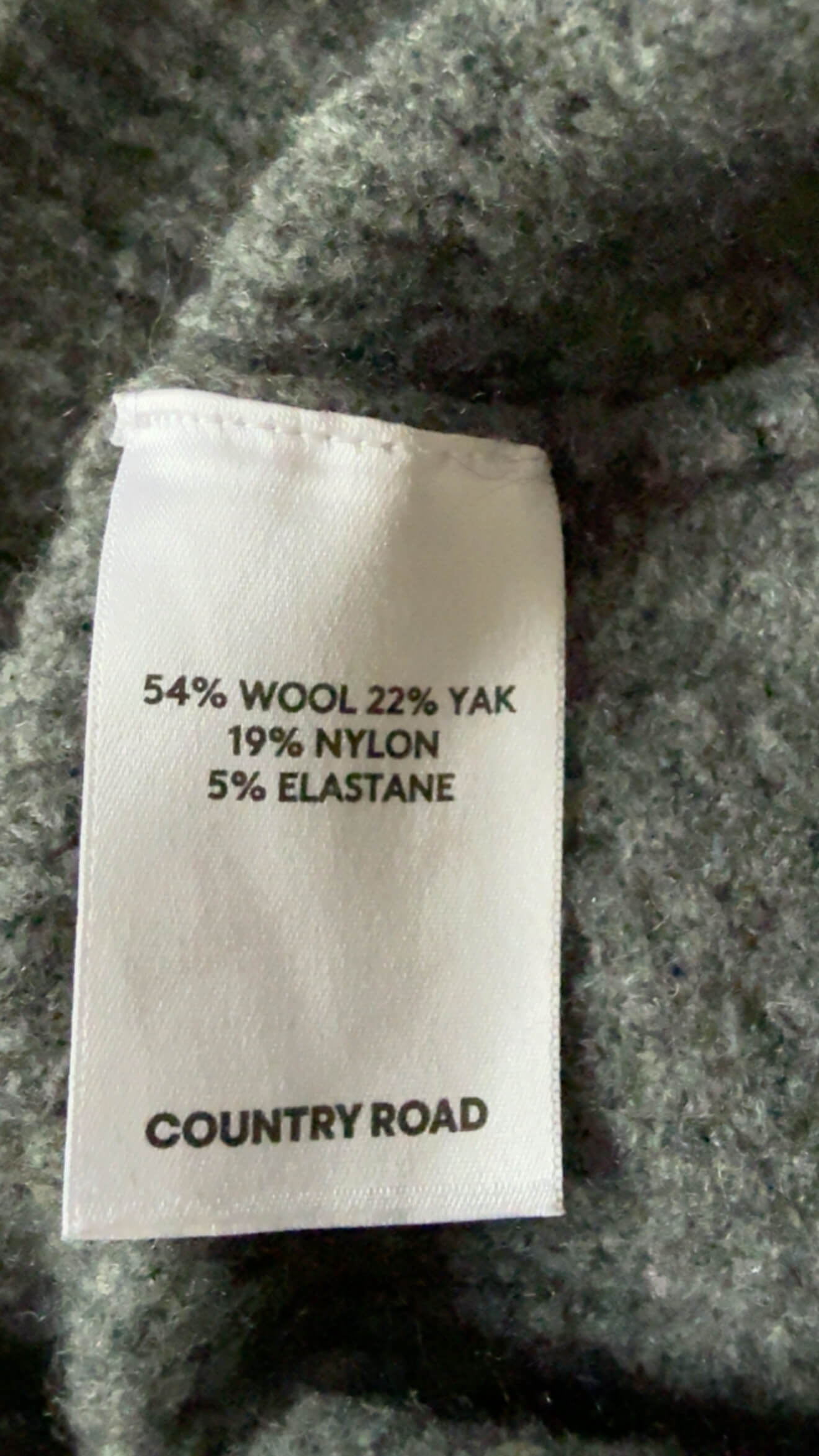 COUNTRY ROAD // OFF THE SHOULDER TANK // GREY MARLE WOOL/YAK // XS