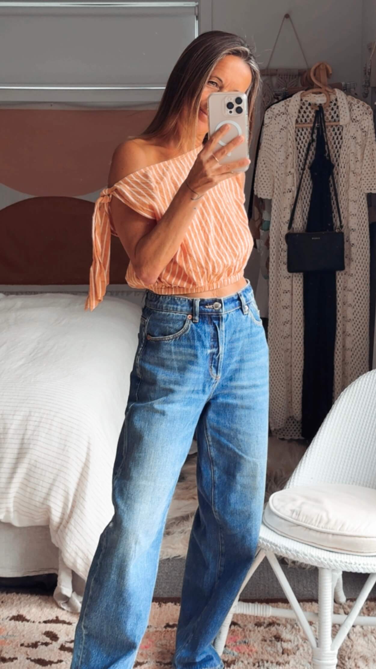 ZULU & ZEPHYR // Striped Cropped Blouse // Size 8 (US 4)