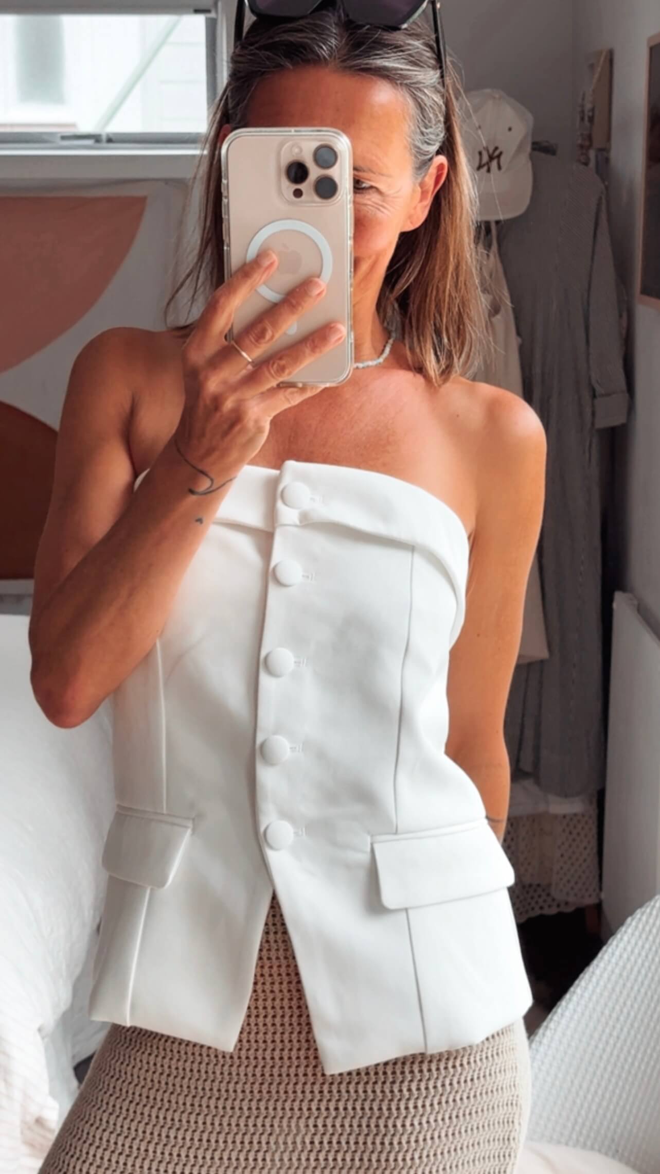 PRINCESS POLLY // Change It Up Strapless Top // White // S/M