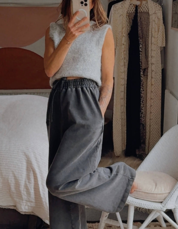 SŚAINT // ACID WASH TRACKPANT // CHARCOAL // XS/S