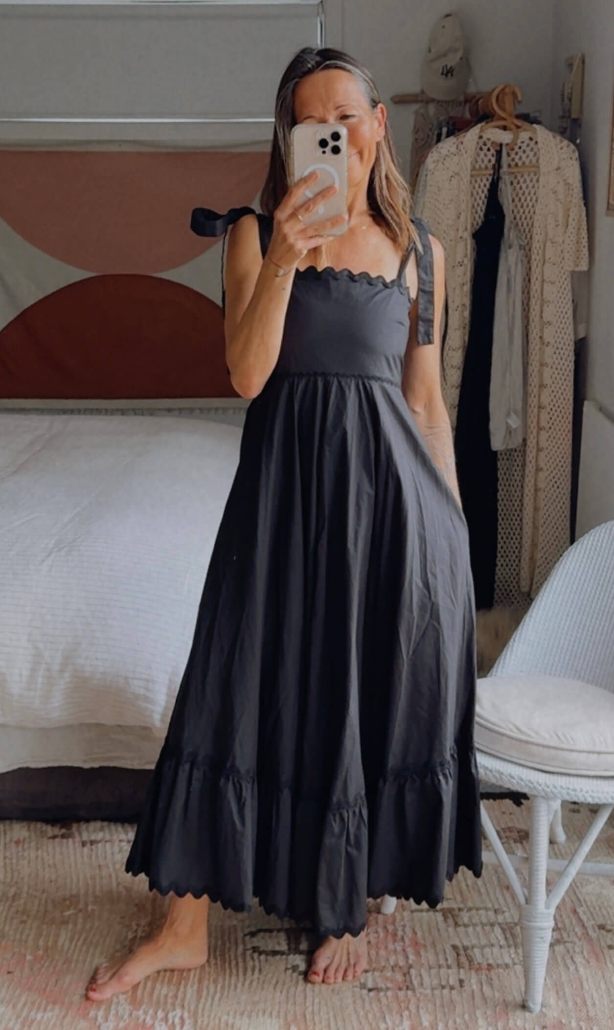 HAVEN // Brasilia Tie Maxi Dress // Black // SMALL