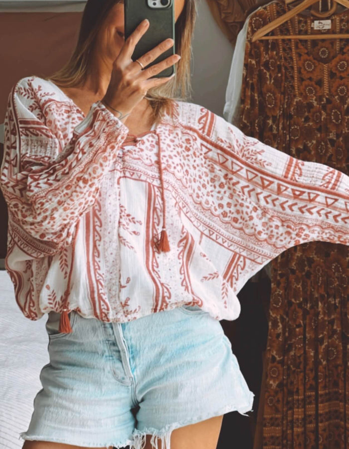 Free People Boho Blouse // Medium