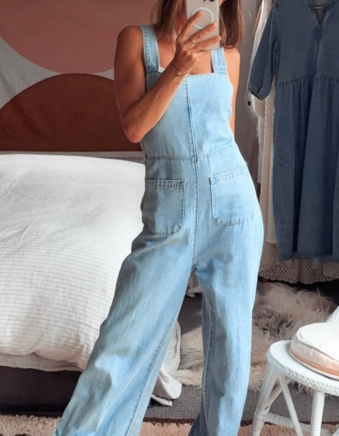 ROLLA'S // Sailor Jumpsuit // Pale Blue Denim // Small (best fit tall size 8)