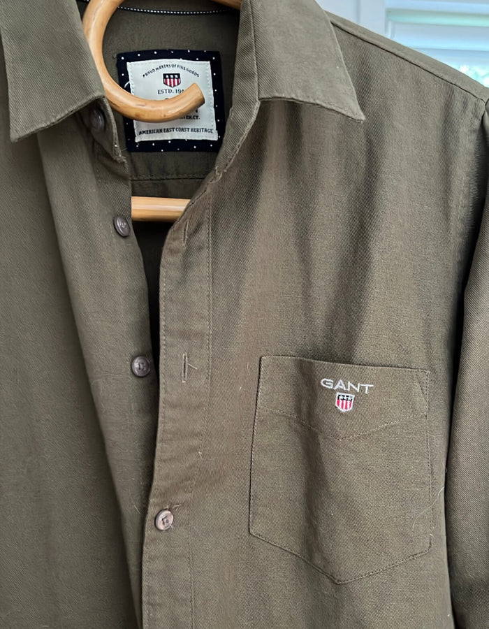 GANT Khaki Green Shirt // small-medium