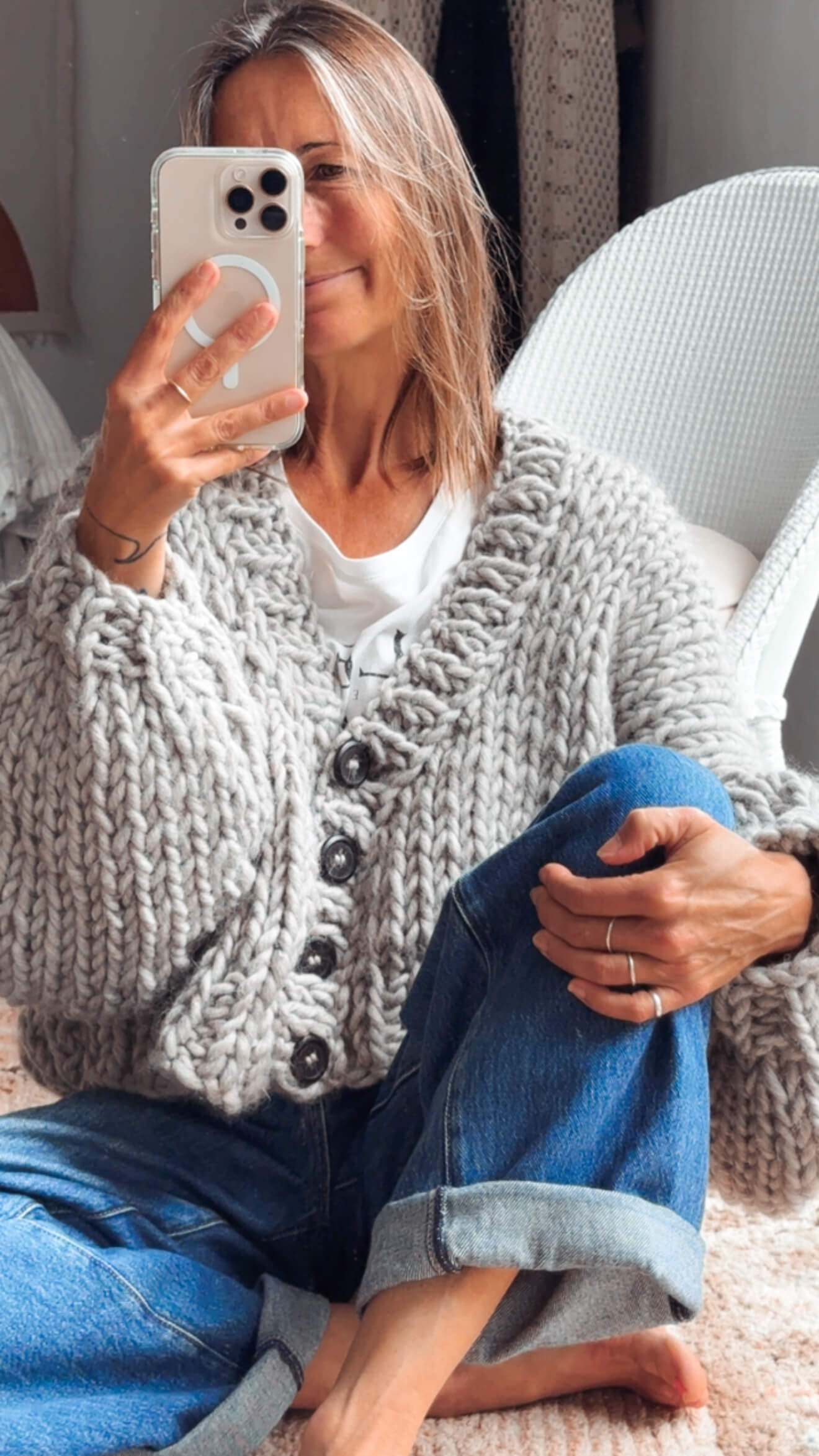 WORN + WILDER // The Basic Cardi // Silver Grey