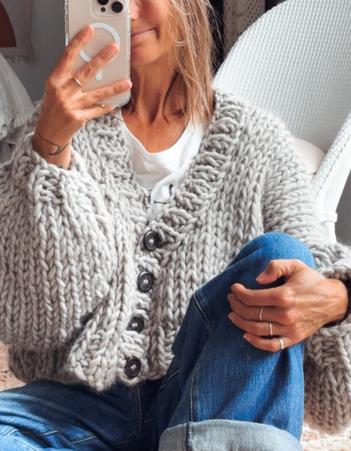 WORN + WILDER // The Basic Cardi // Silver Grey