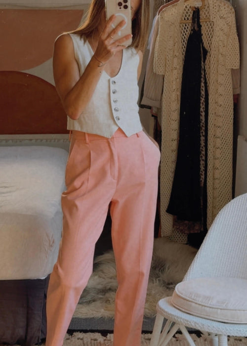 ZARA // High Waisted Tailored Pants // Coral // XS