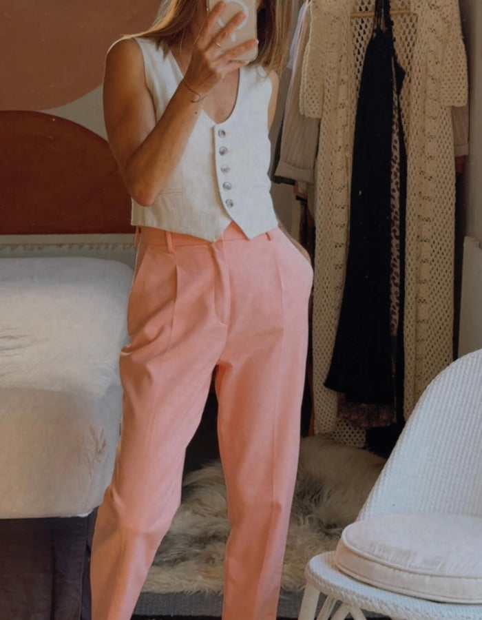 ZARA // High Waisted Tailored Pants // Coral // XS
