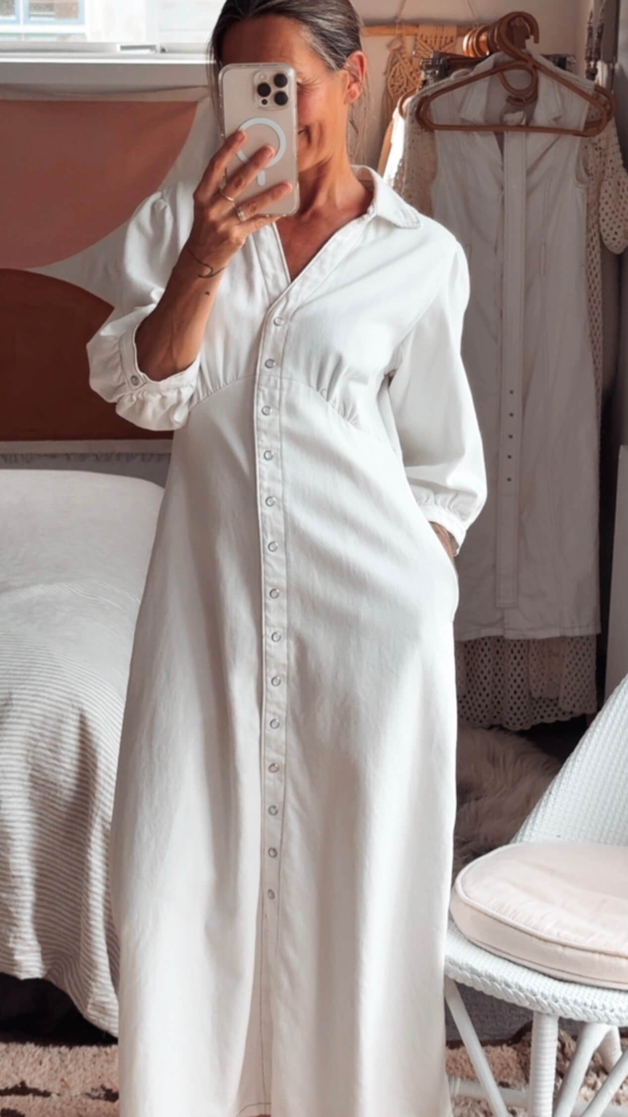 DENIM // Maxi Dress // Ecru // Small