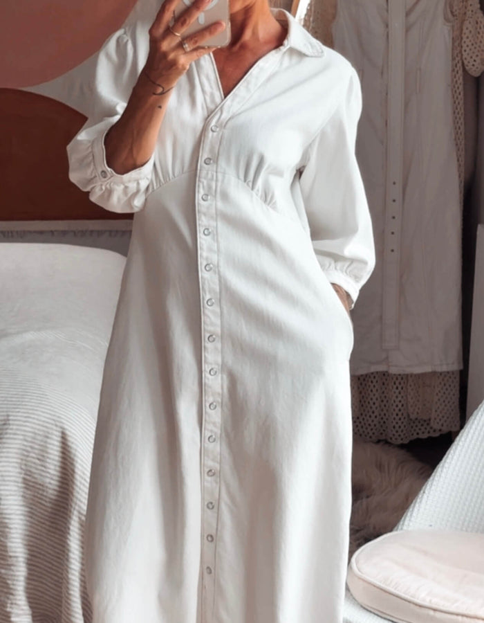 DENIM // Maxi Dress // Ecru // Small