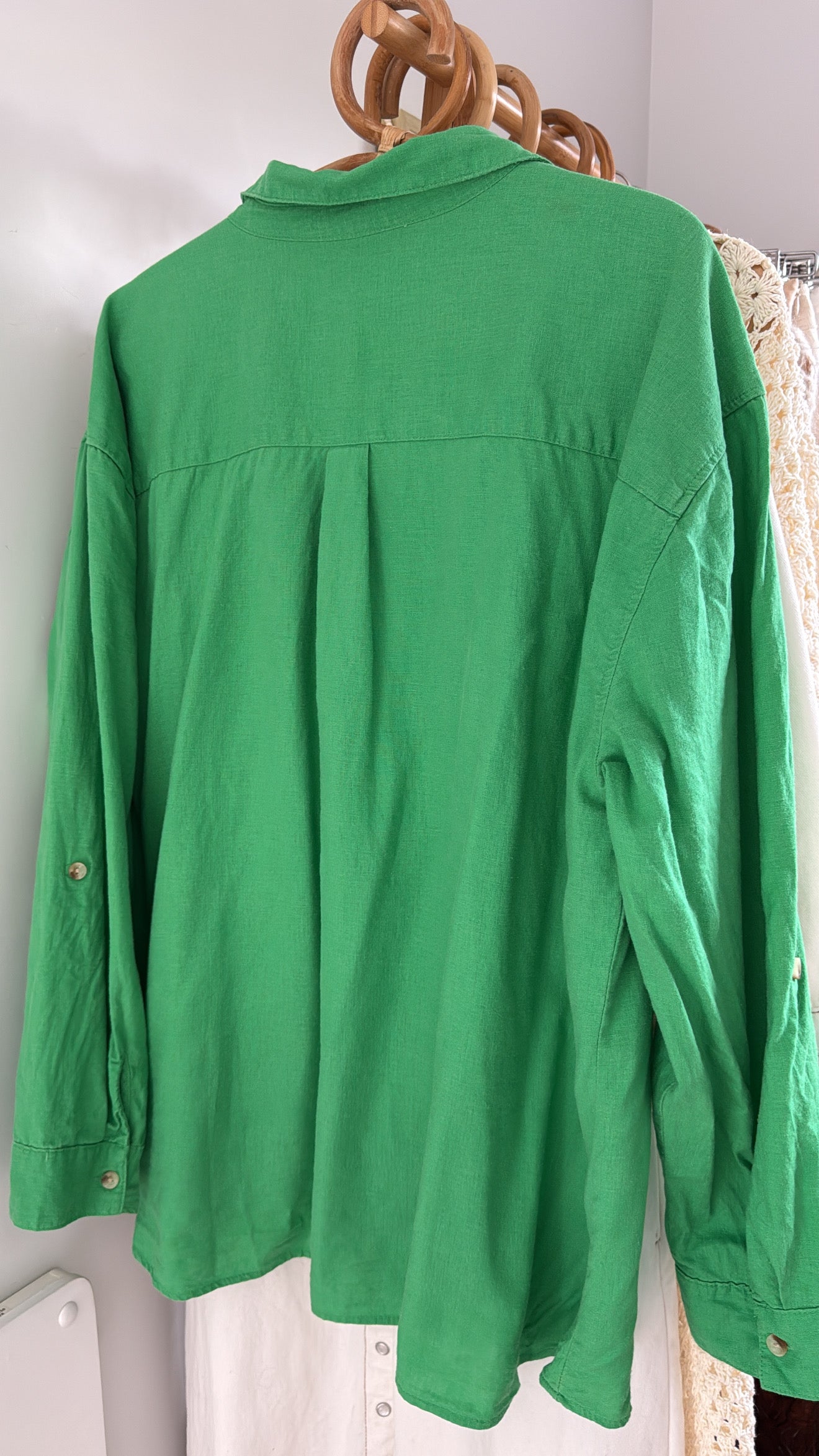 Linen Shirt // Parakeet Green // Free Size