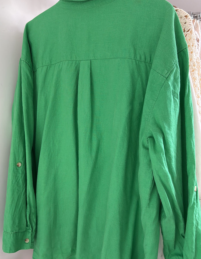 Linen Shirt // Parakeet Green // Free Size
