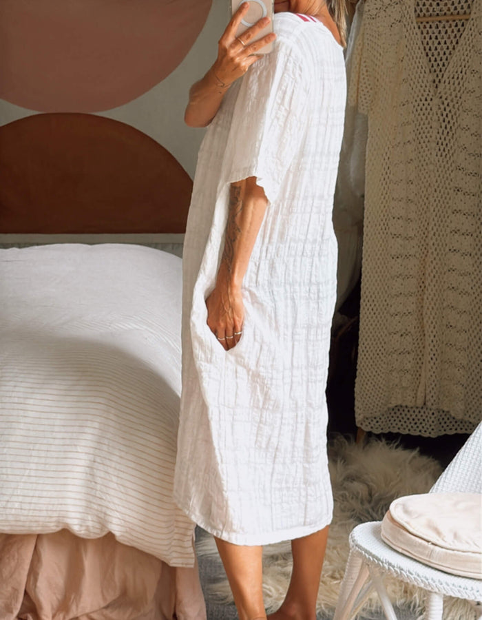 SHERYL MAY Linen Dress // Free Size