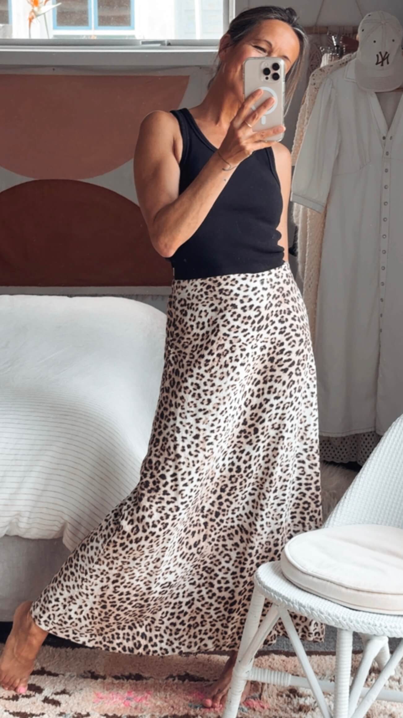 COTTON ON // Linen Blend Maxi Skirt // Animal Print // Size 6