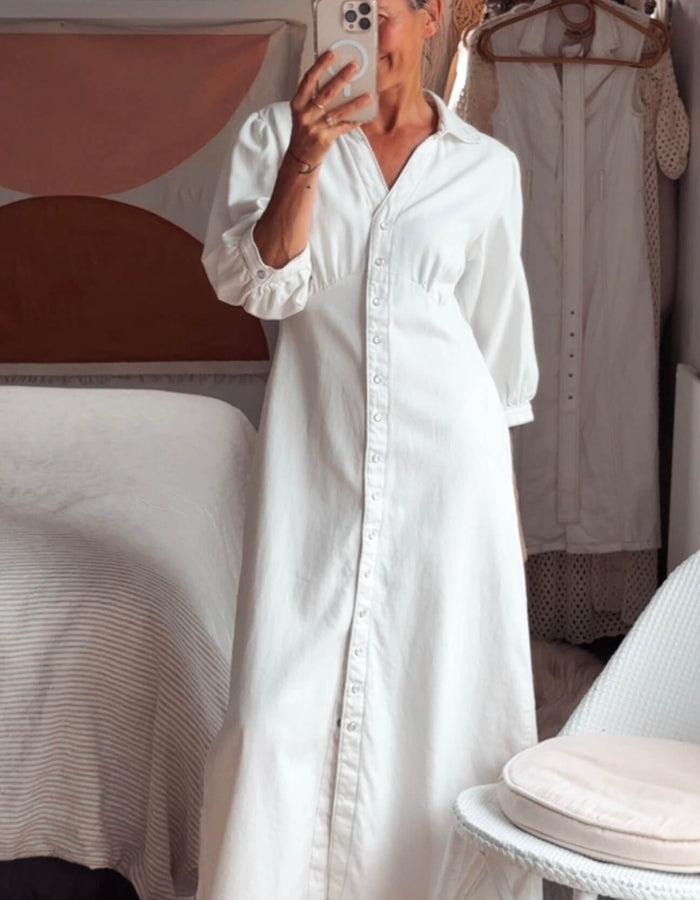 DENIM // Maxi Dress // Ecru // Small