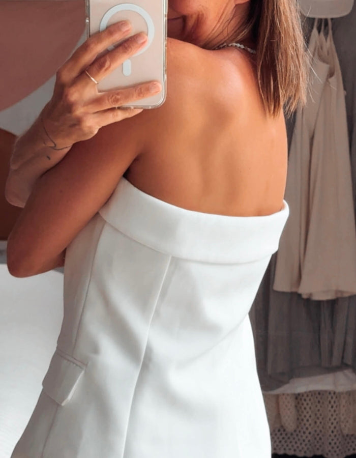 PRINCESS POLLY // Change It Up Strapless Top // White // S/M