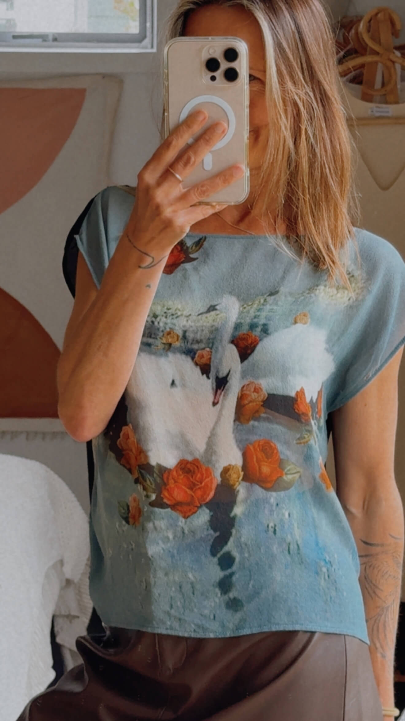 SHERYL MAY // Black Swan Silk Top // MEDIUM