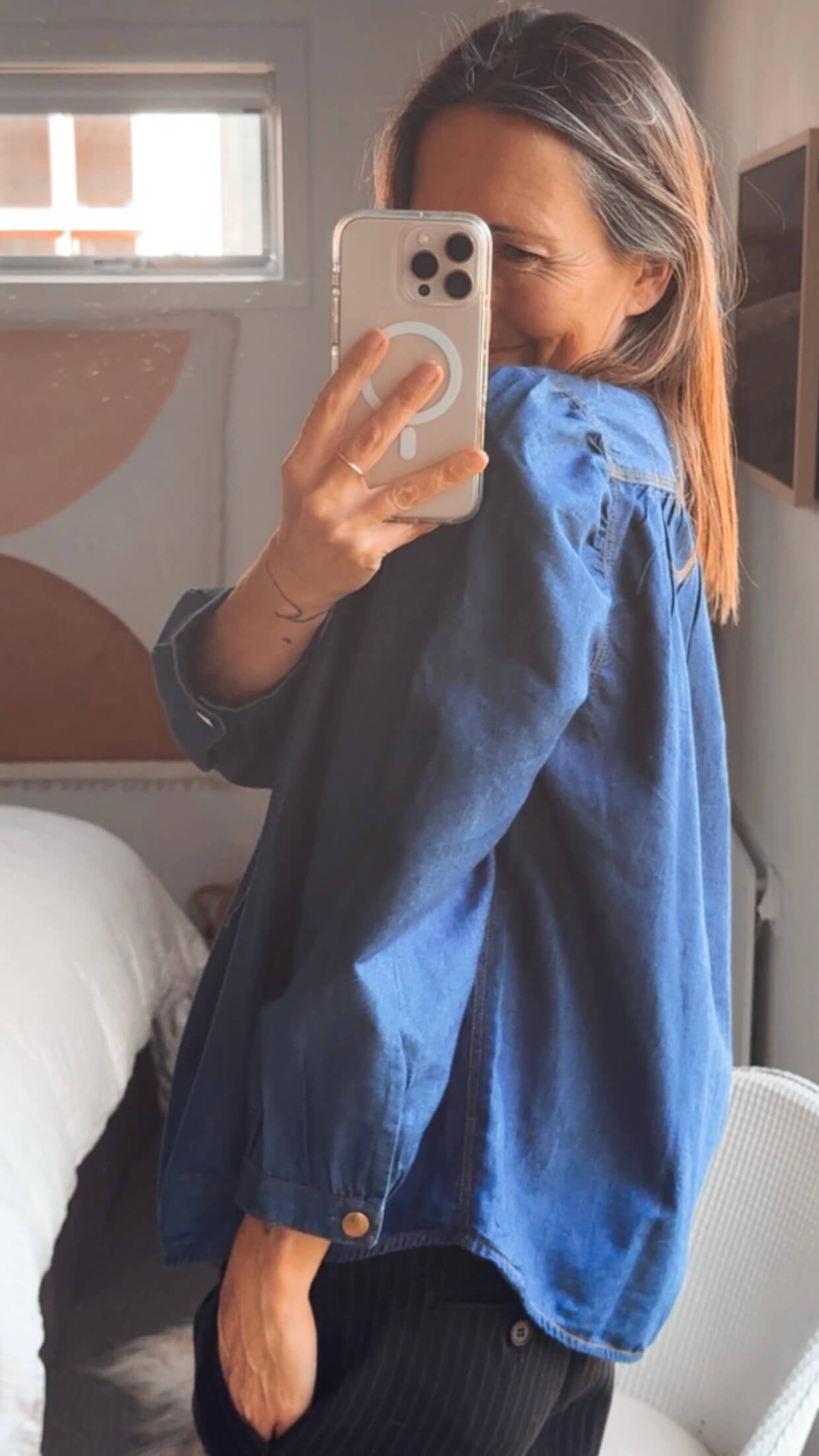 NOA NOA // Denim Balloon Blouse // Size 36