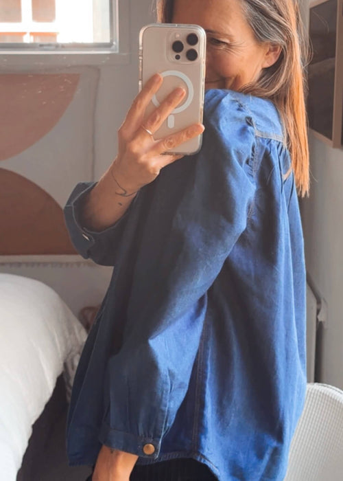 NOA NOA // Denim Balloon Blouse // Size 36