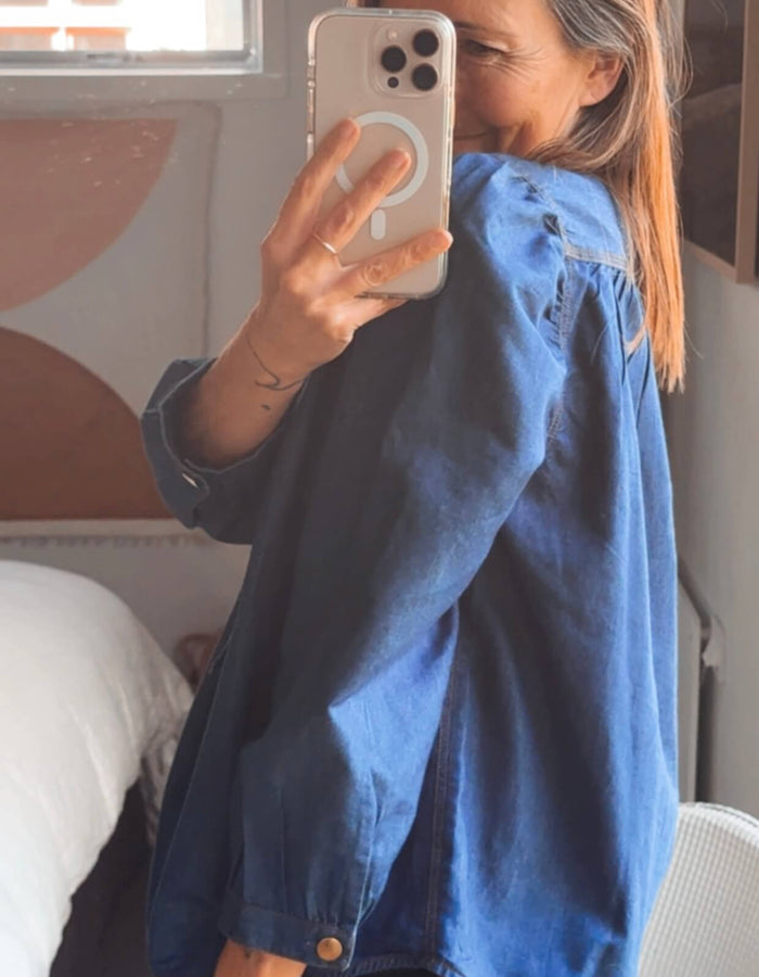 NOA NOA // Denim Balloon Blouse // Size 36