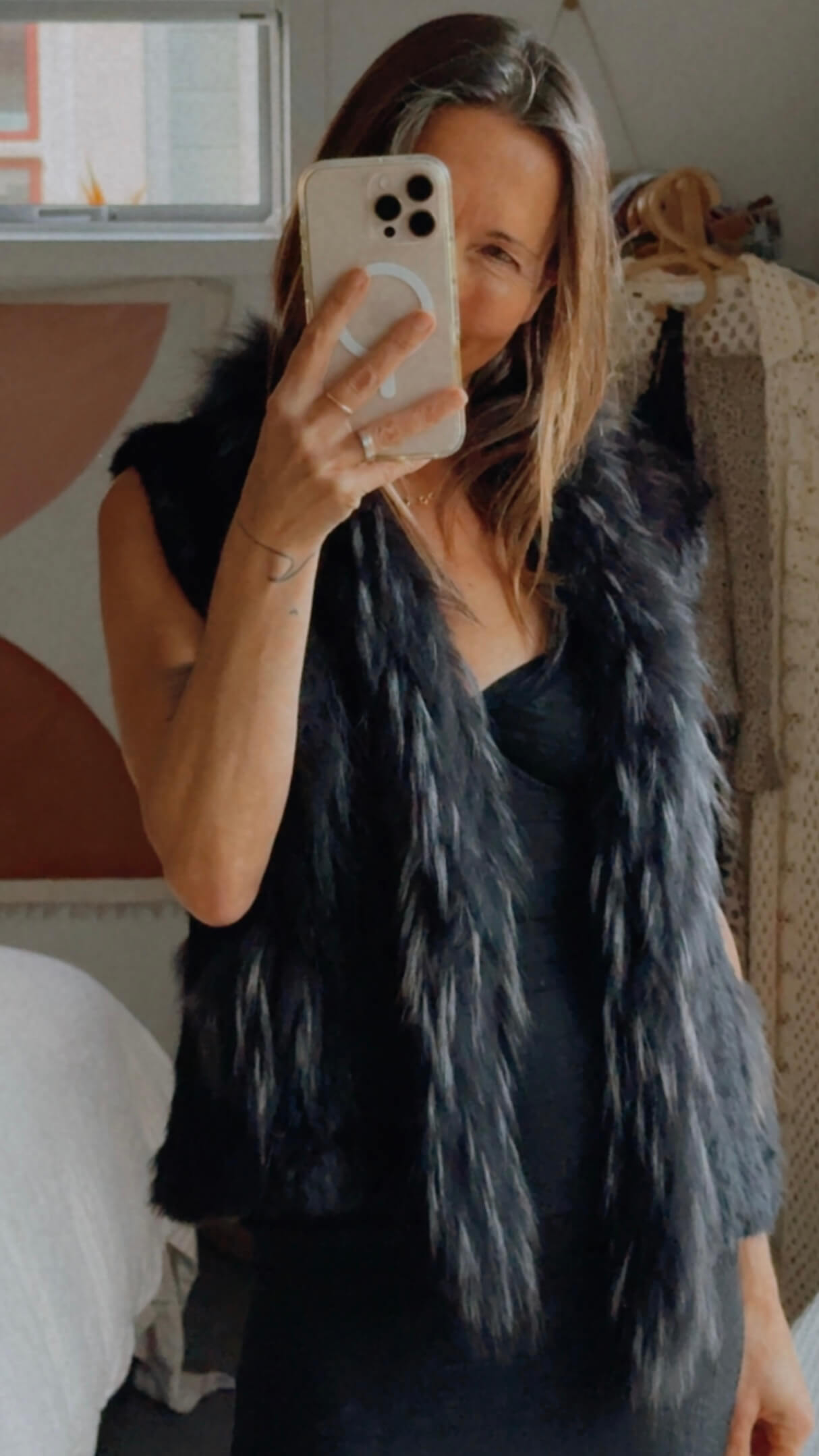 RABBIT FUR VEST // NOIR // Small