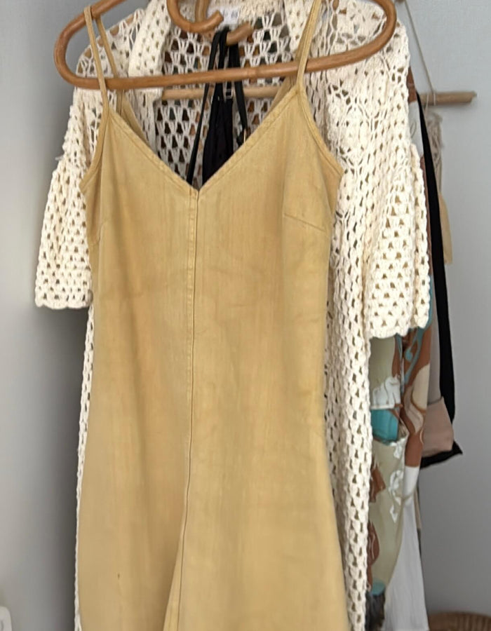 SUPRÉ DENIM // Mustard Cotton Mini Dress // Size 6