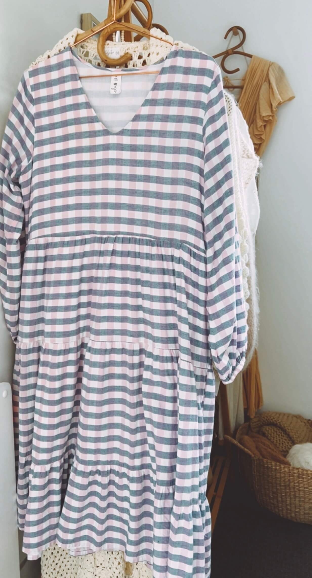 Elm Cotton Checked Dress // S/M