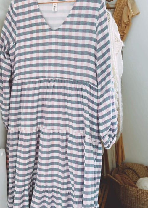 Elm Cotton Checked Dress // S/M