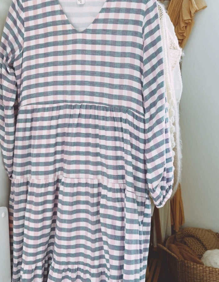 Elm Cotton Checked Dress // S/M