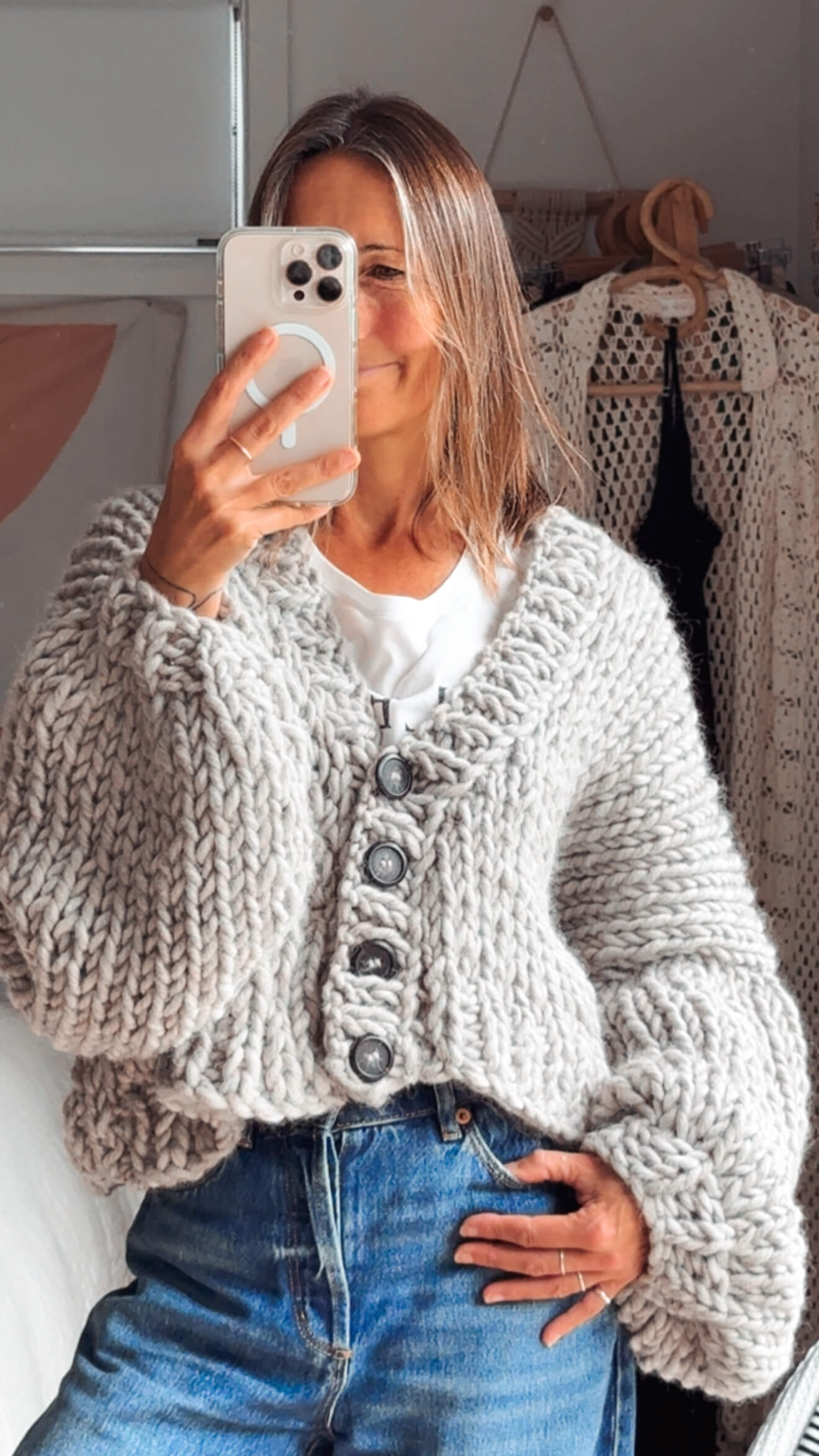WORN + WILDER // The Basic Cardi // Silver Grey