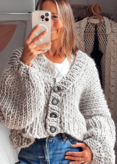 WORN + WILDER // The Basic Cardi // Silver Grey