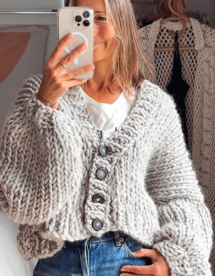 WORN + WILDER // The Basic Cardi // Silver Grey