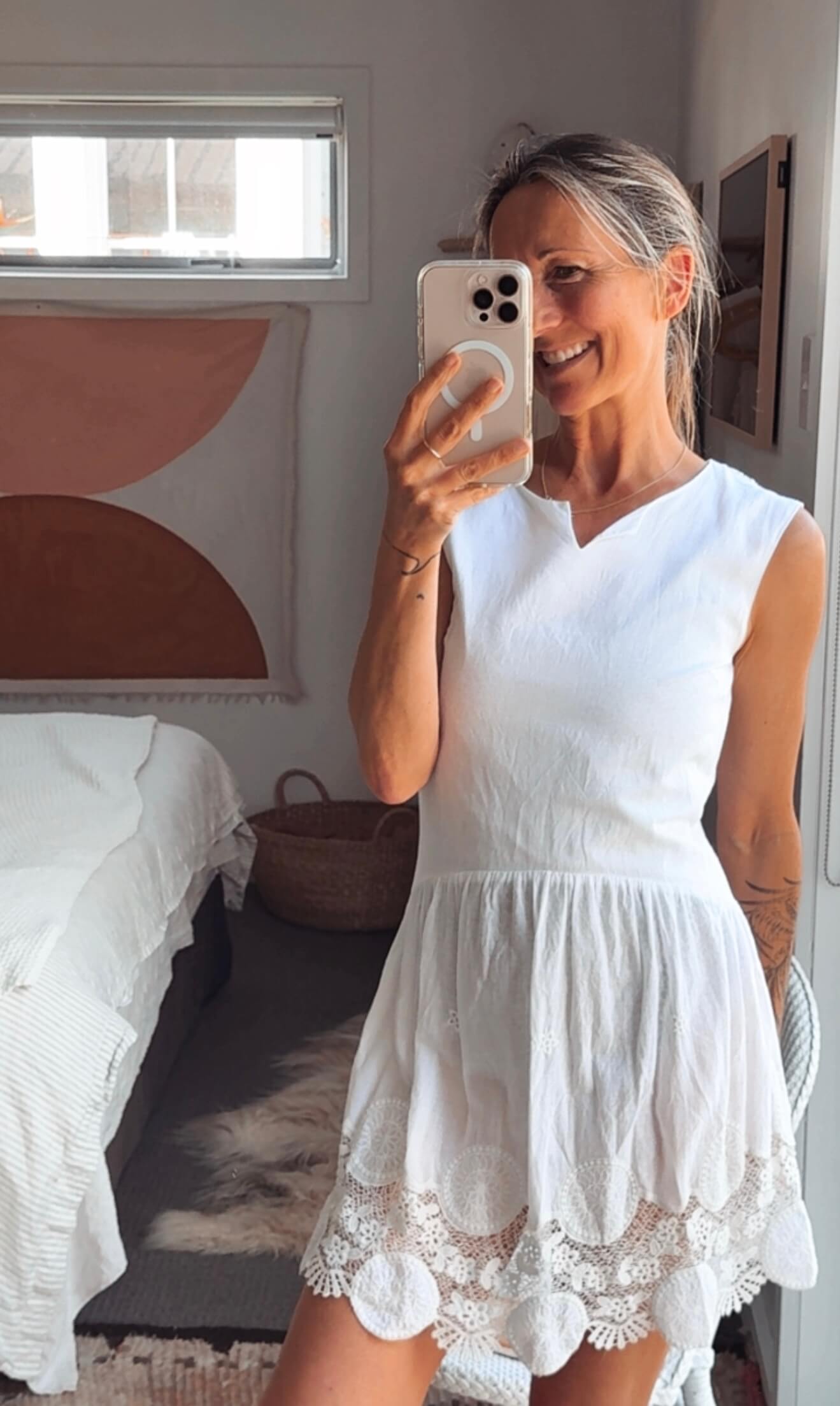 BLAK // Cotton Crochet Lace Mini Dress // White // Size 8