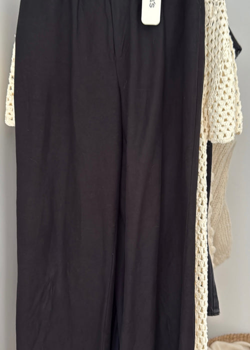 ROLLA'S // Chloe Pleat Linen Pants // Black // Size 8