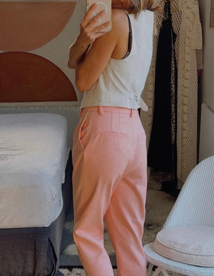 ZARA // High Waisted Tailored Pants // Coral // XS