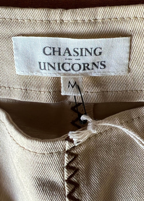 Chasing Unicorns Play with Fire Embroidered Twill Pants // Medium