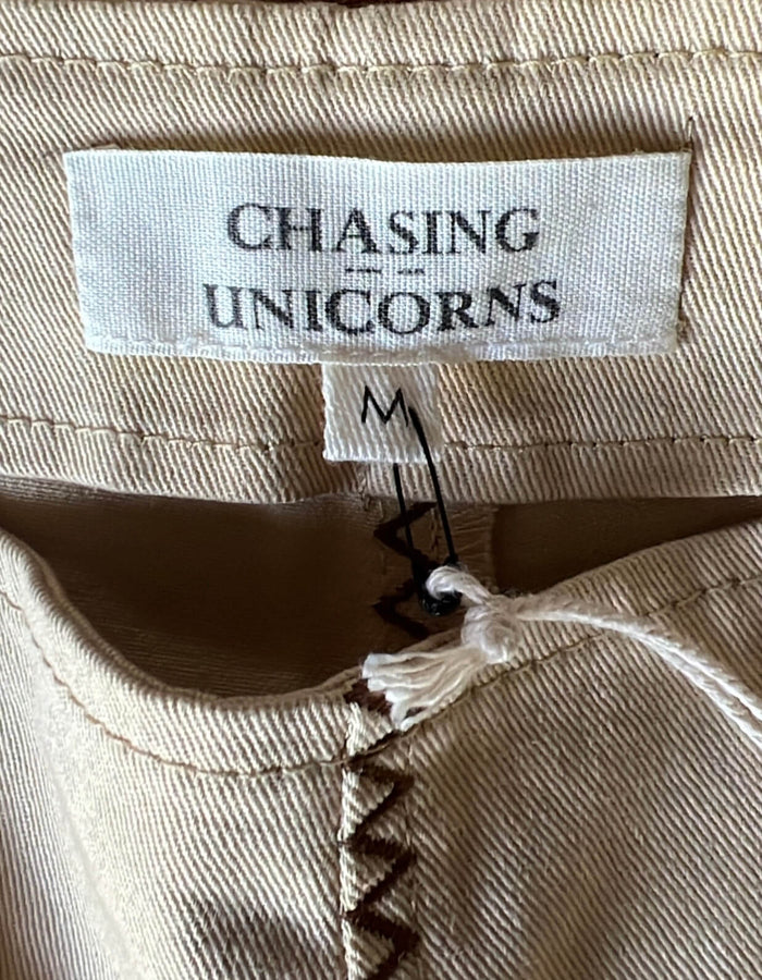 Chasing Unicorns Play with Fire Embroidered Twill Pants // Medium