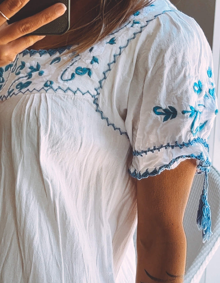 French Vintage Cotton Dress // Small