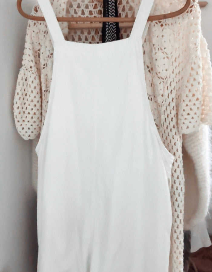 CREAM DENIM // Pinafore Dress // Size 10