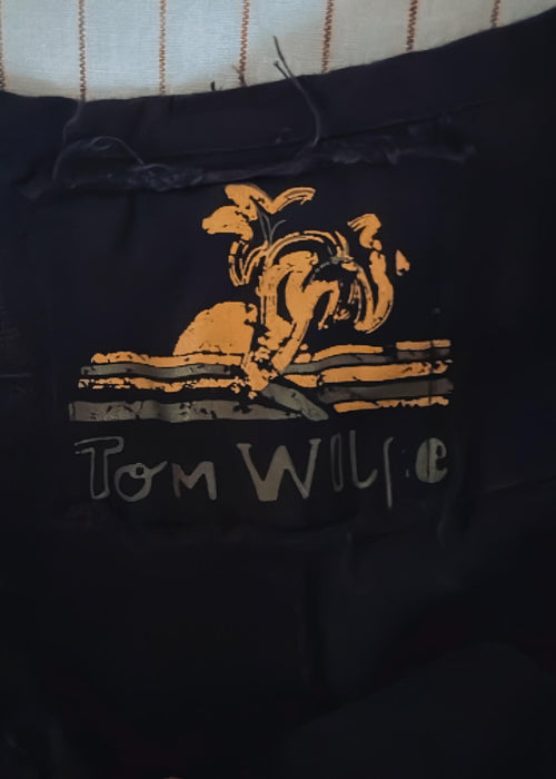 TOM WOLFE // Wide Legged Ramie Pants // Chocolate // Small