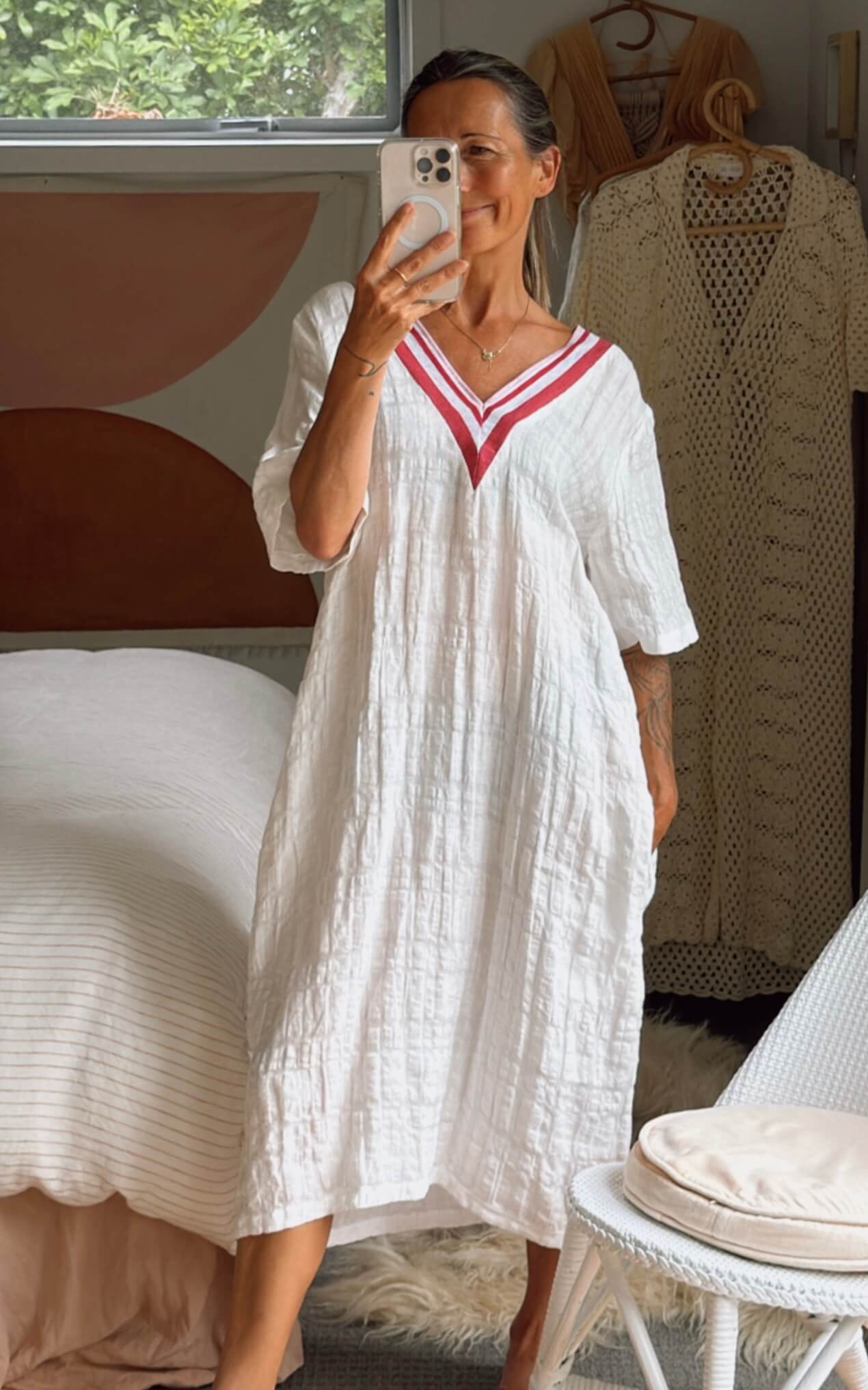 SHERYL MAY Linen Dress // Free Size