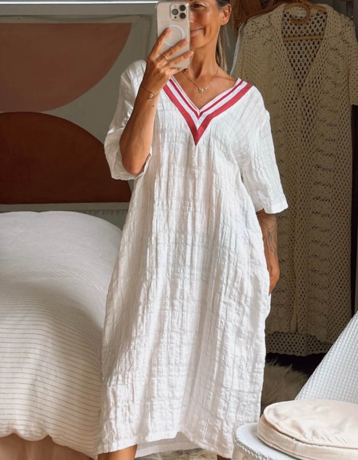 SHERYL MAY Linen Dress // Free Size