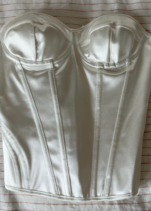 NO LABEL // Satin Corset // Cream // XS