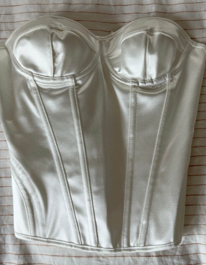NO LABEL // Satin Corset // Cream // XS